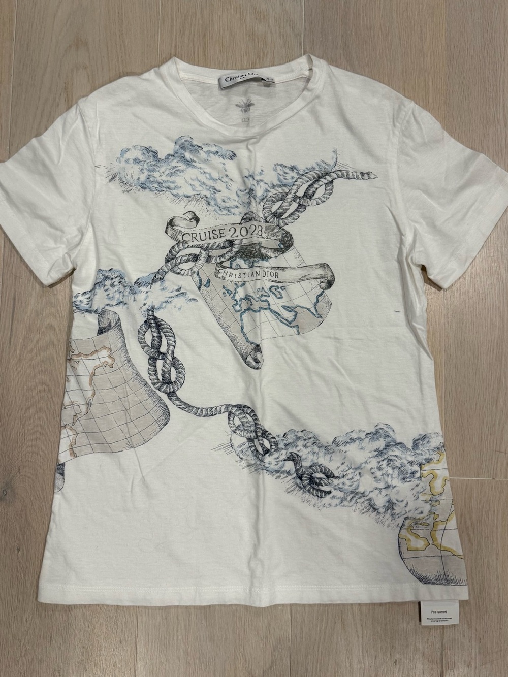 Dior White Short Sleeve Graphic Cruise 2023 Tee